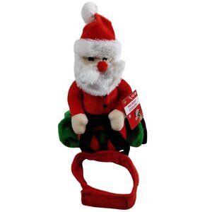 Santa Pet Rider Costume For Medium Dogs Plush Santa Claus Outfit
